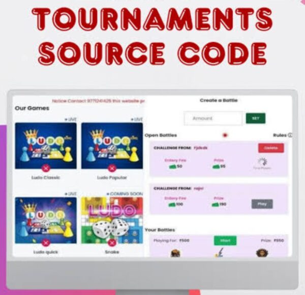 Ludo Tournaments Php Source code with admin panel ✅💯